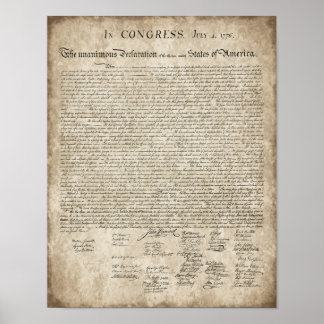 Poster Déclaration d'indépendance, Vieux Vintage