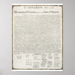 Poster Declaration of Independence with Signatures