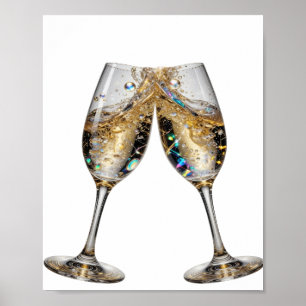 Poster Déclaration T-shirt de slogan Silver CHEERS TO GOO