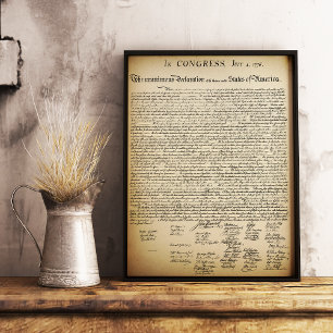 Poster Déclaration vintage d'indépendance