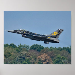 Poster Décollage de l'avion de chasse F-16
