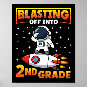 Poster Décoller en deuxième année Premier jour d'école 1