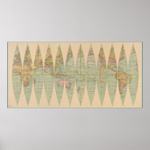 Poster Déconstruit Earth Globe (1887)