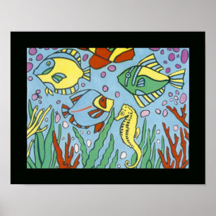 Poster Décor d'art des poissons colorés