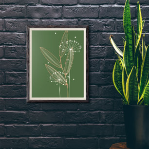 Poster Décor d'art floral abstrait bohème moderne