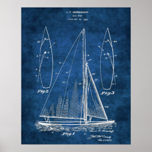 Poster Décor de bateau à voile no 1 Cadeau de navigation