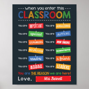 Poster Décor de classe animé Fin d'année Cadeau de l'ense