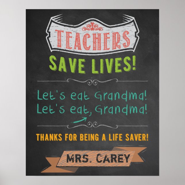 Poster Décor de classe - Appréciation de l'enseignant (Devant)