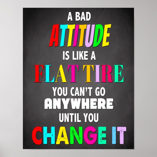 Poster Décor De Classe, Changement D'Attitude, Inspiratio (Devant)