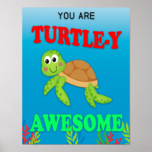 Poster Décor de classe, Panneau de classe, Tortue-y Aweso