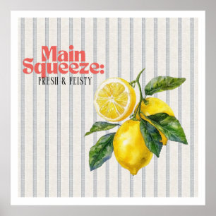 Poster Décor de cuisine au citron frais et piquant Main S