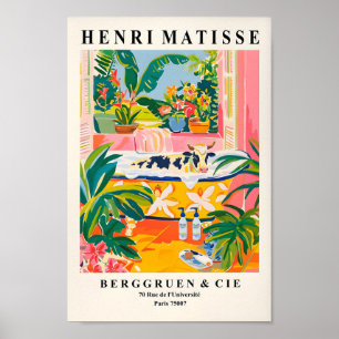 Poster Décor De Ferme Rose, Vache Dans Baignoire Art Prin