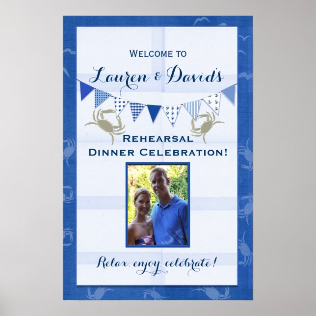 Poster Décor de fête à thème de la mer (Devant)