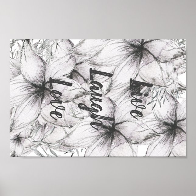 Poster Décor de la chambre postbord Live love (Devant)