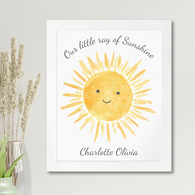 Poster Décor de la pouponnière Personnalisé Yellow Sun Bo (Créateur téléchargé)
