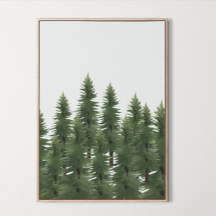 Poster Décor de la salle d'art du mur d'arbre de bois