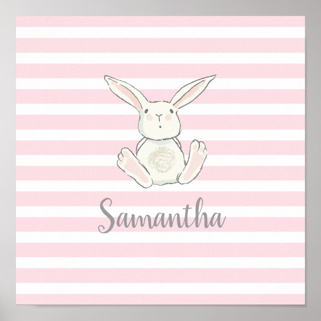 Poster Décor de mur de bébé lapin (Devant)