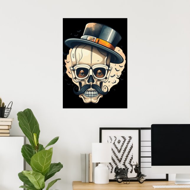 Poster Décor de mur de l'affiche de squelette (Bureau à domicile)