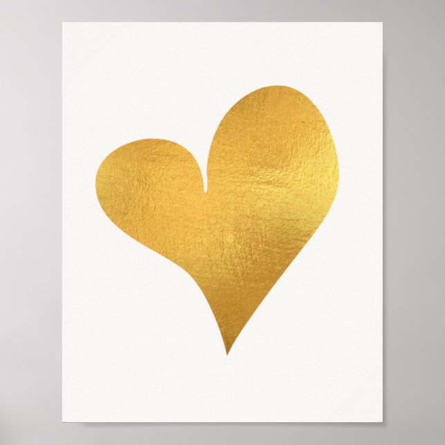 Poster Décor de mur Gold Heart pour salon (Devant)