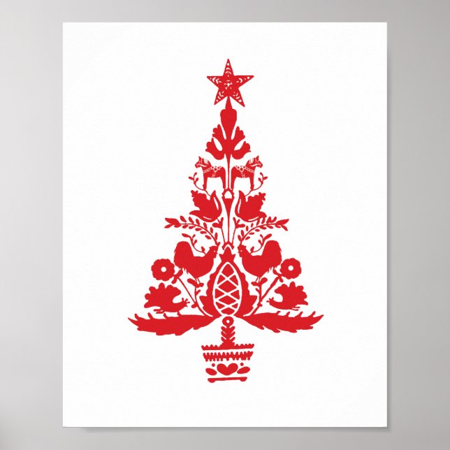 Poster Décor de Noël scandinave Cheval (Devant)