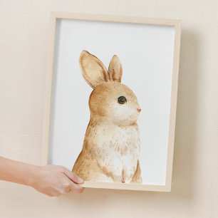 Poster Décor de nurserie Little Bunny Woodland 