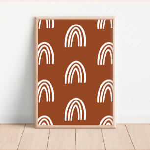 Poster Décor de pépinière Boho Blanc/Terracotta
