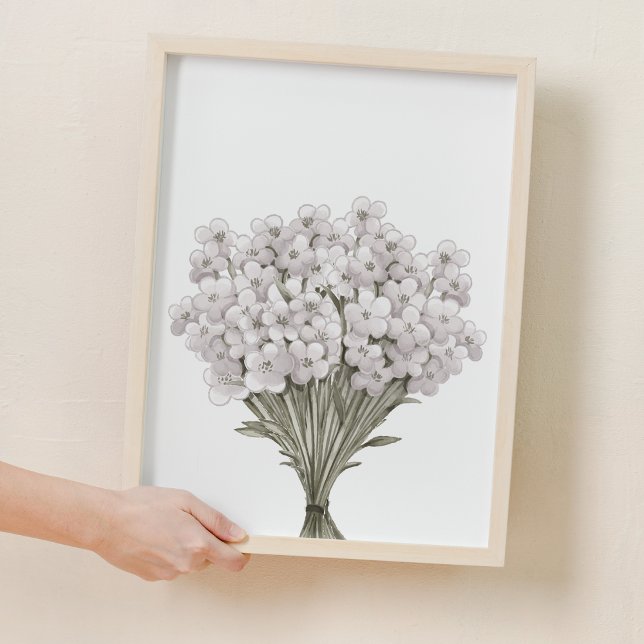 Poster Décor de pépinière Fleur sauvage Vintage blanc (White Wildflower Nursery Decor)