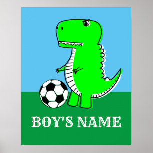 Poster Décor de pépinière personnalisée Dino Boys Nom