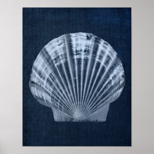 Poster Décor de plage de Navy Seashell Imprimer no 2