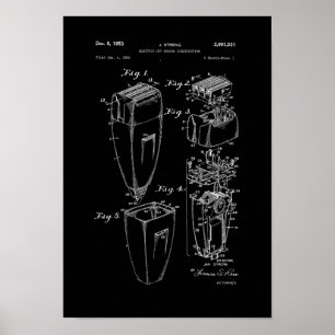 Poster Décor de salon de coiffure d'affiche de brevet de
