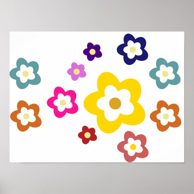 Poster Décor des chambres pour enfants - Fleurs colorées (Devant)