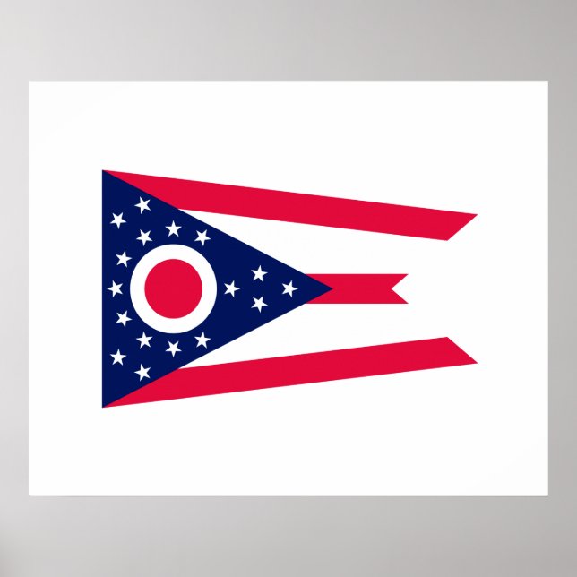 Poster Décor design du drapeau de l'État de l'Ohio (Devant)