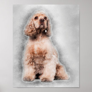 Poster Décor d'espagnol de Cocker américain