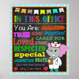 Poster Décor d'infirmière scolaire, Décor d'infirmière pé