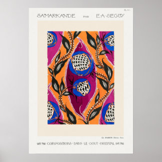 Poster Décor du marché aux fleurs de Samarkande