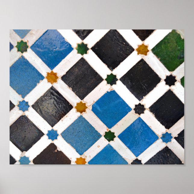 Poster Décor en mosaïque marocaine (Devant)