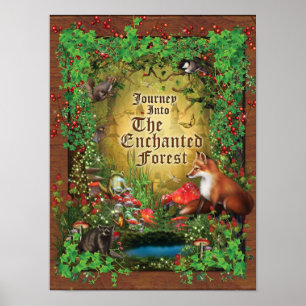 Poster Décor enchanté de mur de forêt