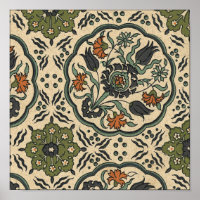 Décor Floral Perse Carrelage
