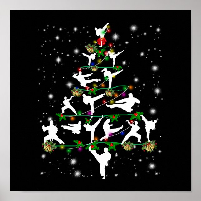 Poster Décor karaté Arbre de Noël Ornements personnalisés (Devant)