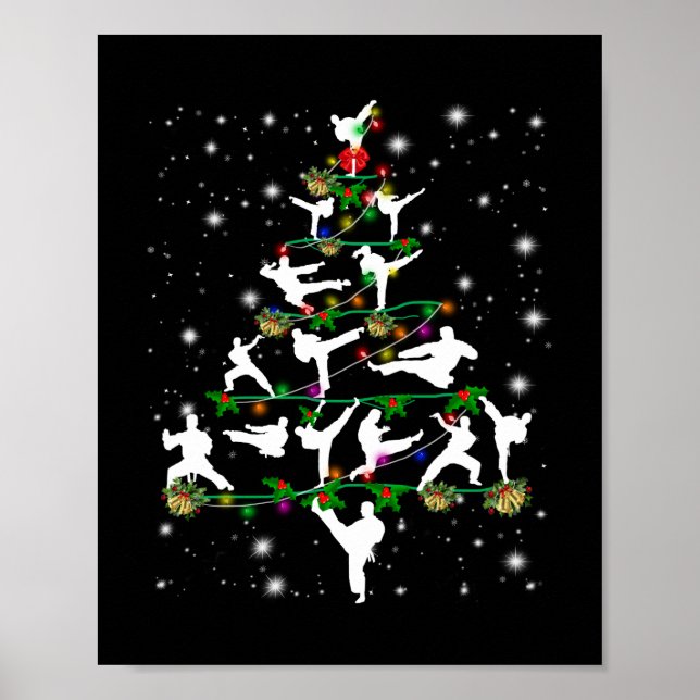 Poster Décor karaté Arbre de Noël Ornements personnalisés (Devant)