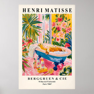 Poster Décor maximaliste rose, Phoque dans une baignoire