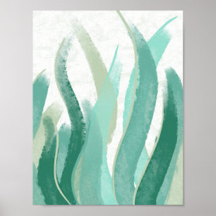 Poster Décor moderne Abstrait Vert mer Vert laiton