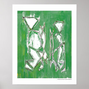 Poster Décor moderne Art Abstrait Géométrique Couple tend