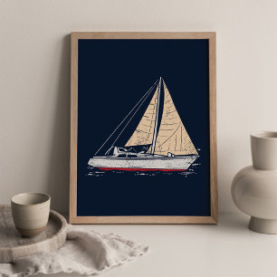 Poster Décor moderne en bateau à voile