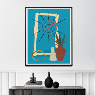 Poster Décor Moderne Neutre Du Milieu Du Siècle,