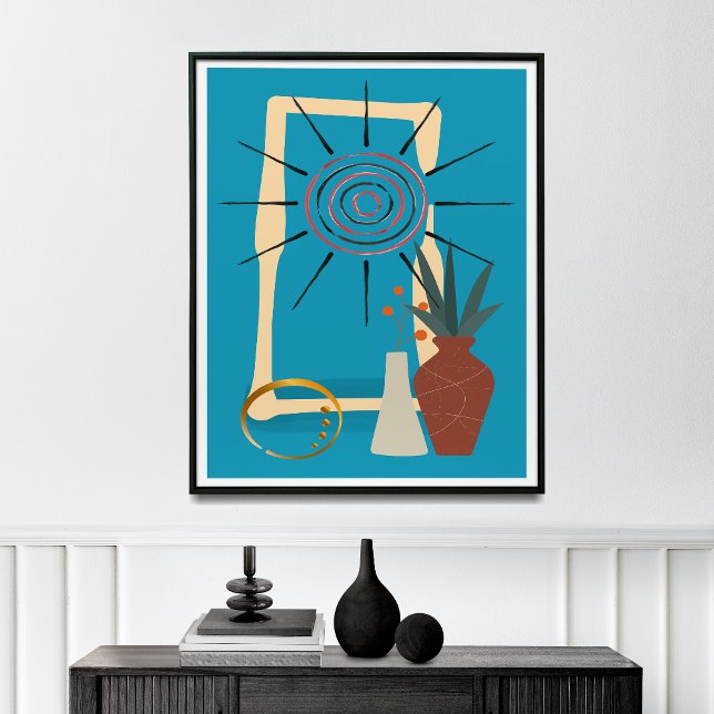 Poster Décor Moderne Neutre Du Milieu Du Siècle, (Créateur téléchargé)