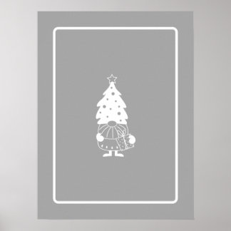 Poster Décor moderne scandi Gnome de Noël