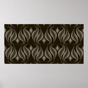 Poster Décor monochrome motif vintage et transparent avec