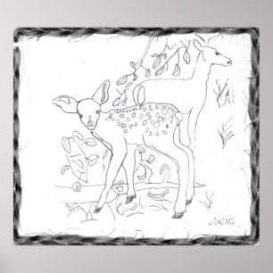 Poster Décor mural au crayon droit