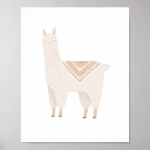 Poster Décor Neutral Boho Llama Girls Room Nursery